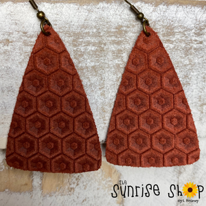 Rust Honeycomb Leather Triangle