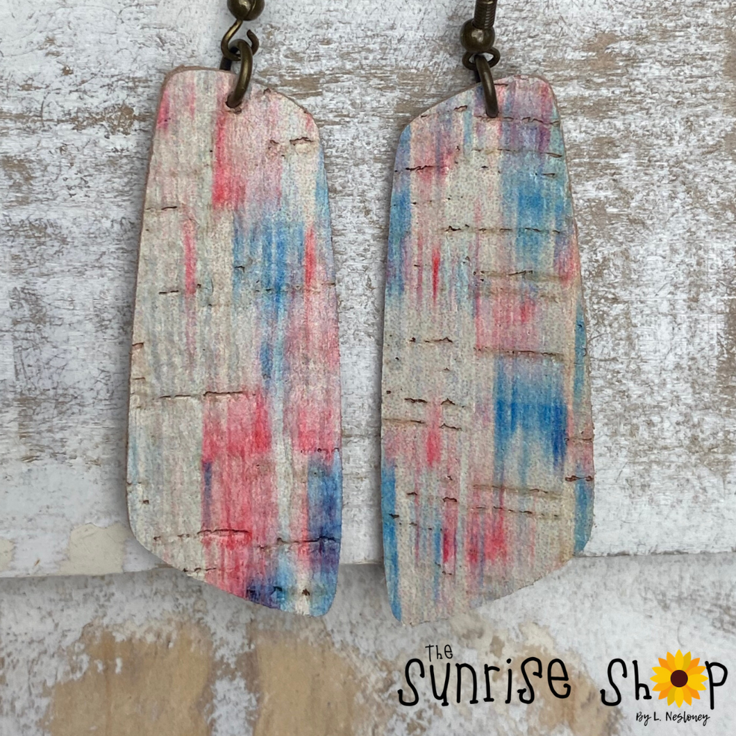 Red, White, & Blue Bars - Cork on Leather